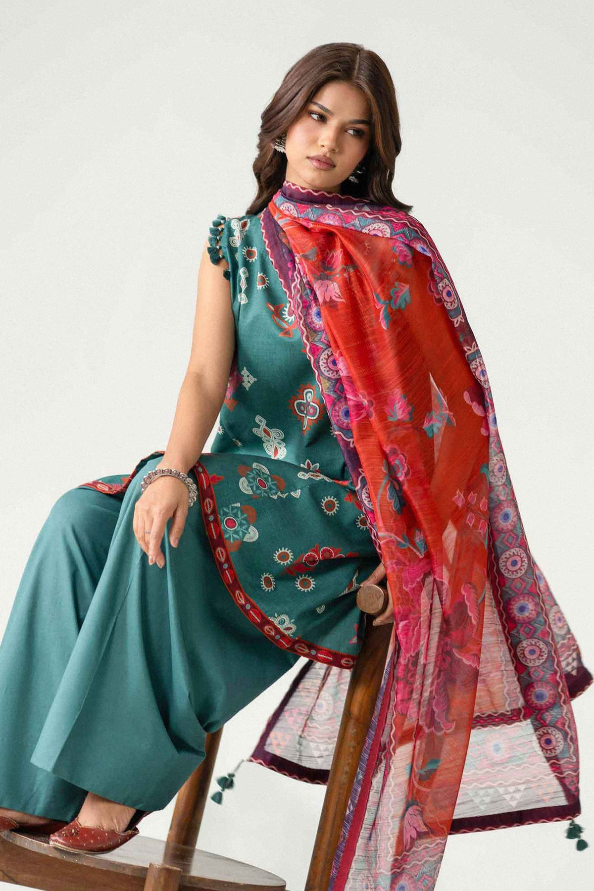 3 Piece - Digital Printed Suit - U3P-NISHA26WV1-43