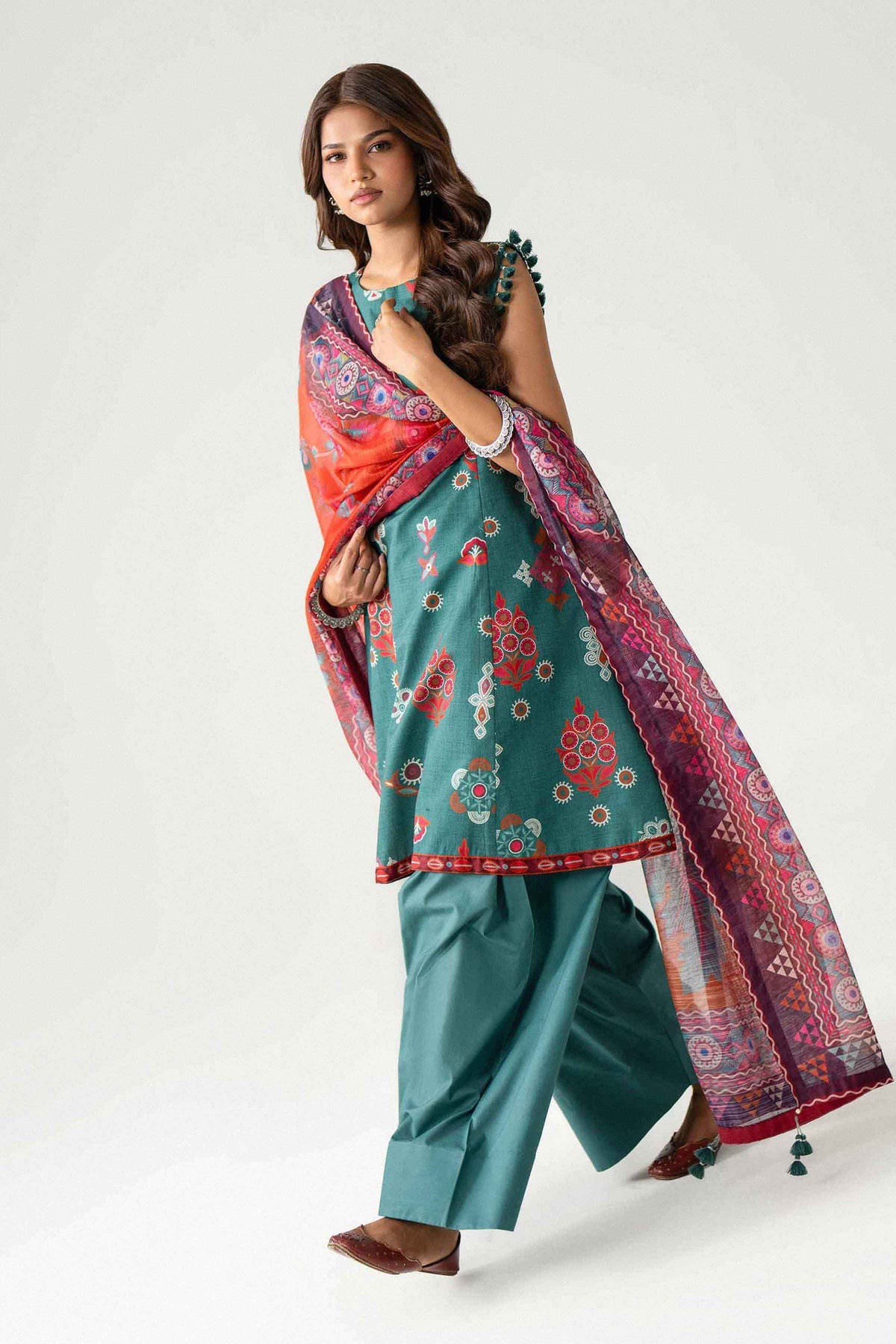 3 Piece - Digital Printed Suit - U3P-NISHA26WV1-43