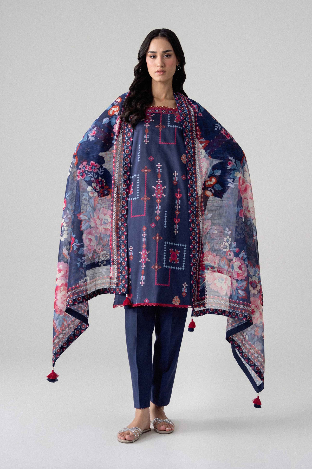 3 Piece - Digital Printed Suit - U3P-NISHA26WV1-44