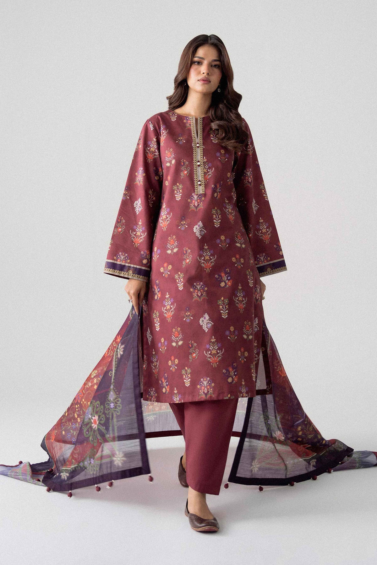 3 Piece - Digital Printed Suit - U3P-NISHA26WV1-47