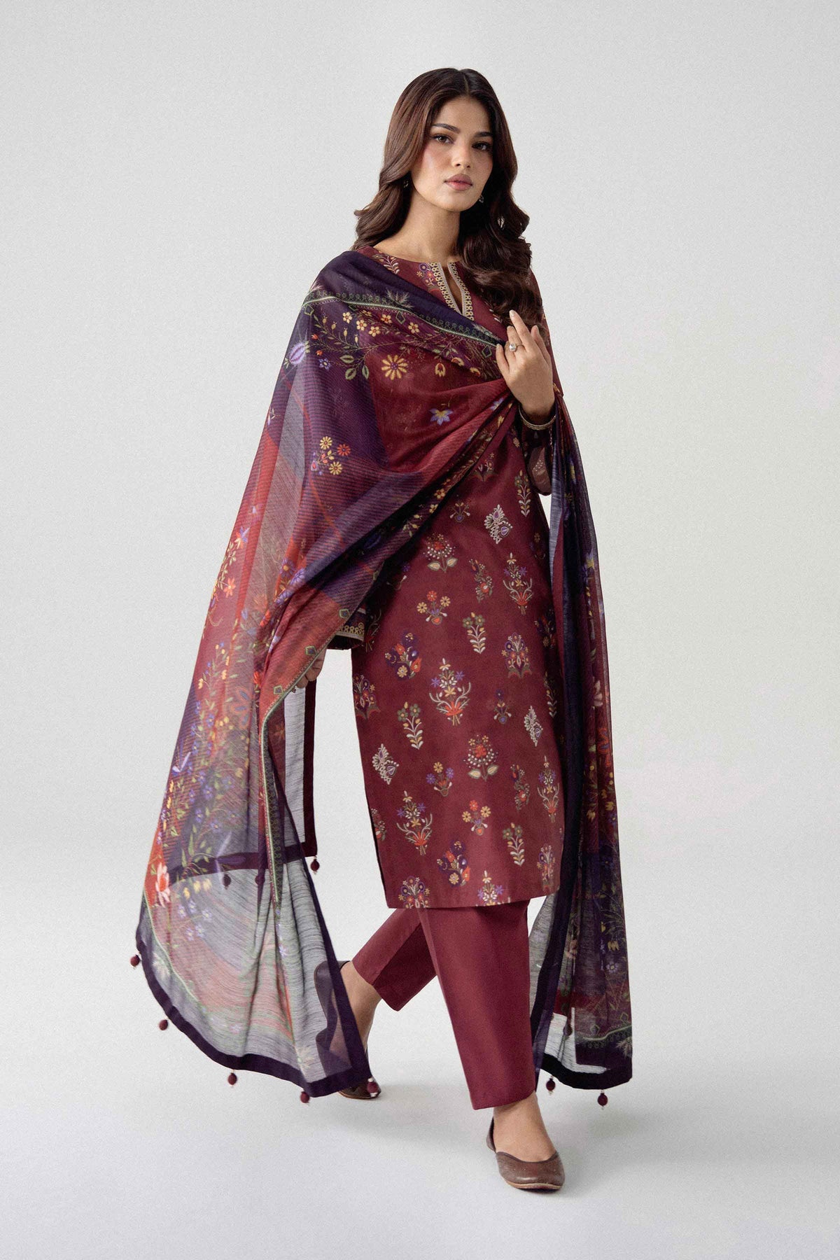 3 Piece - Digital Printed Suit - U3P-NISHA26WV1-47