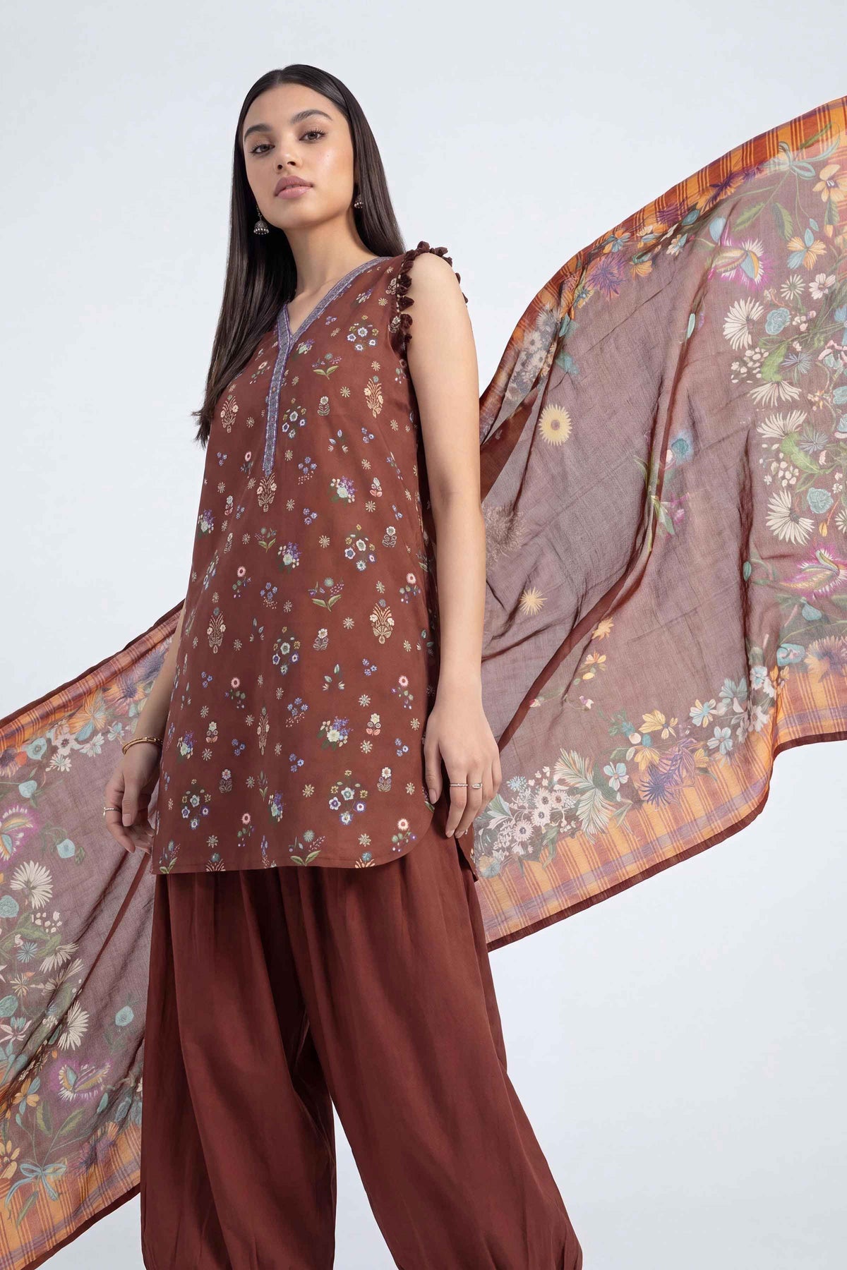 3 Piece - Digital Printed Suit - U3P-NISHA26WV1-48