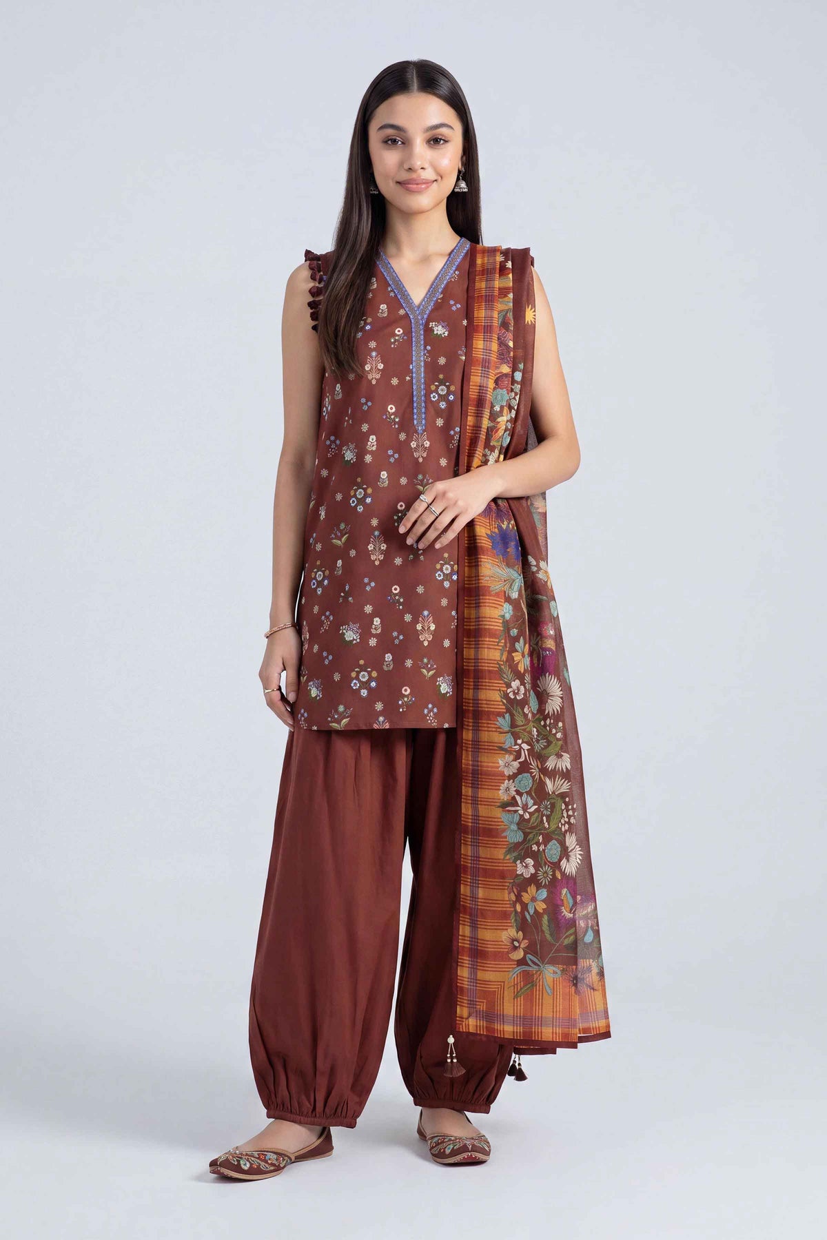 3 Piece - Digital Printed Suit - U3P-NISHA26WV1-48