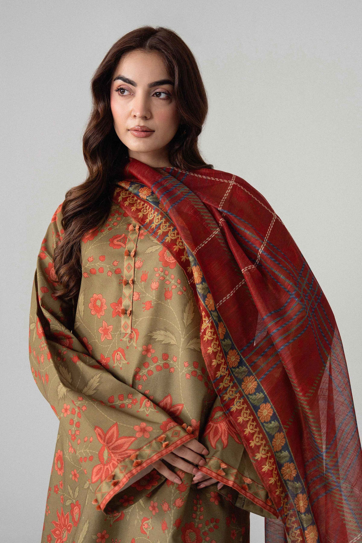 3 Piece - Digital Printed Suit - U3P-NISHA26WV1-49