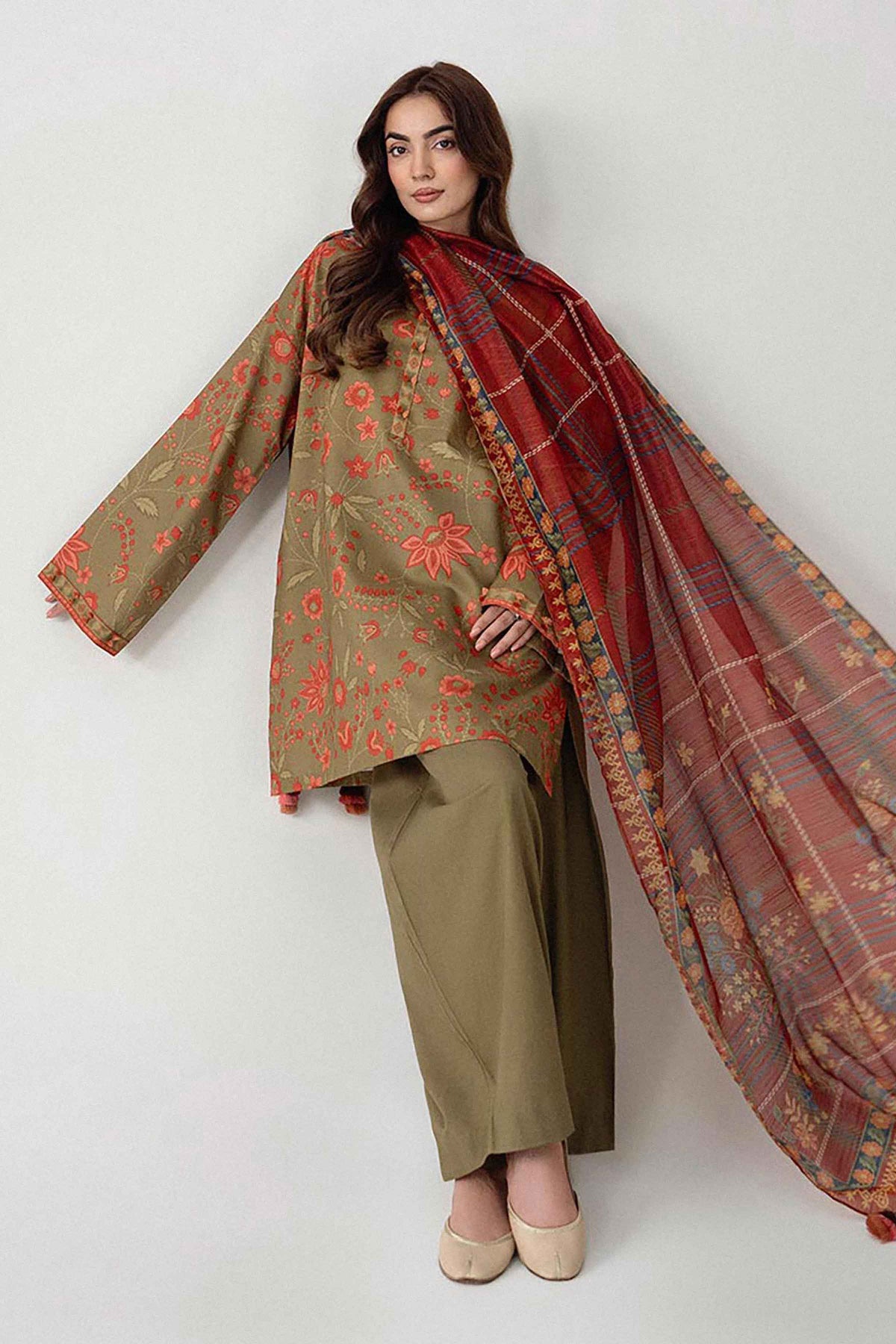 3 Piece - Digital Printed Suit - U3P-NISHA26WV1-49