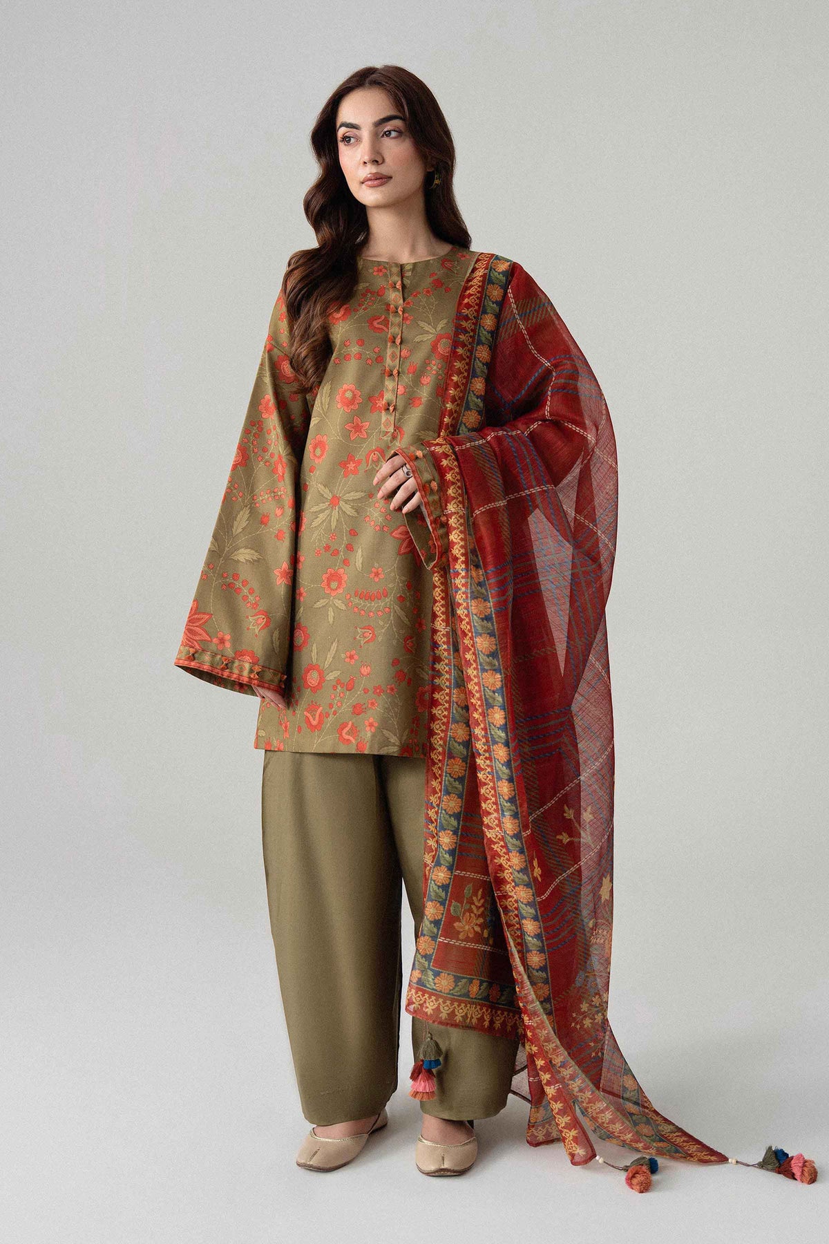 3 Piece - Digital Printed Suit - U3P-NISHA26WV1-49