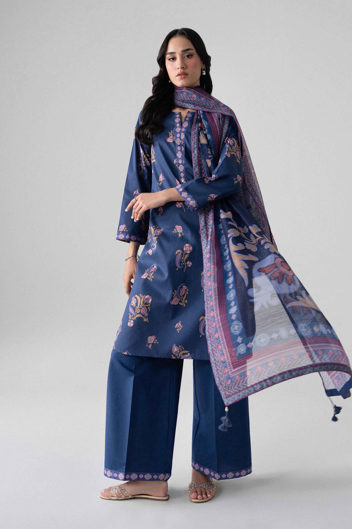 3 Piece - Digital Printed Suit - U3P-NISHA26WV1-52
