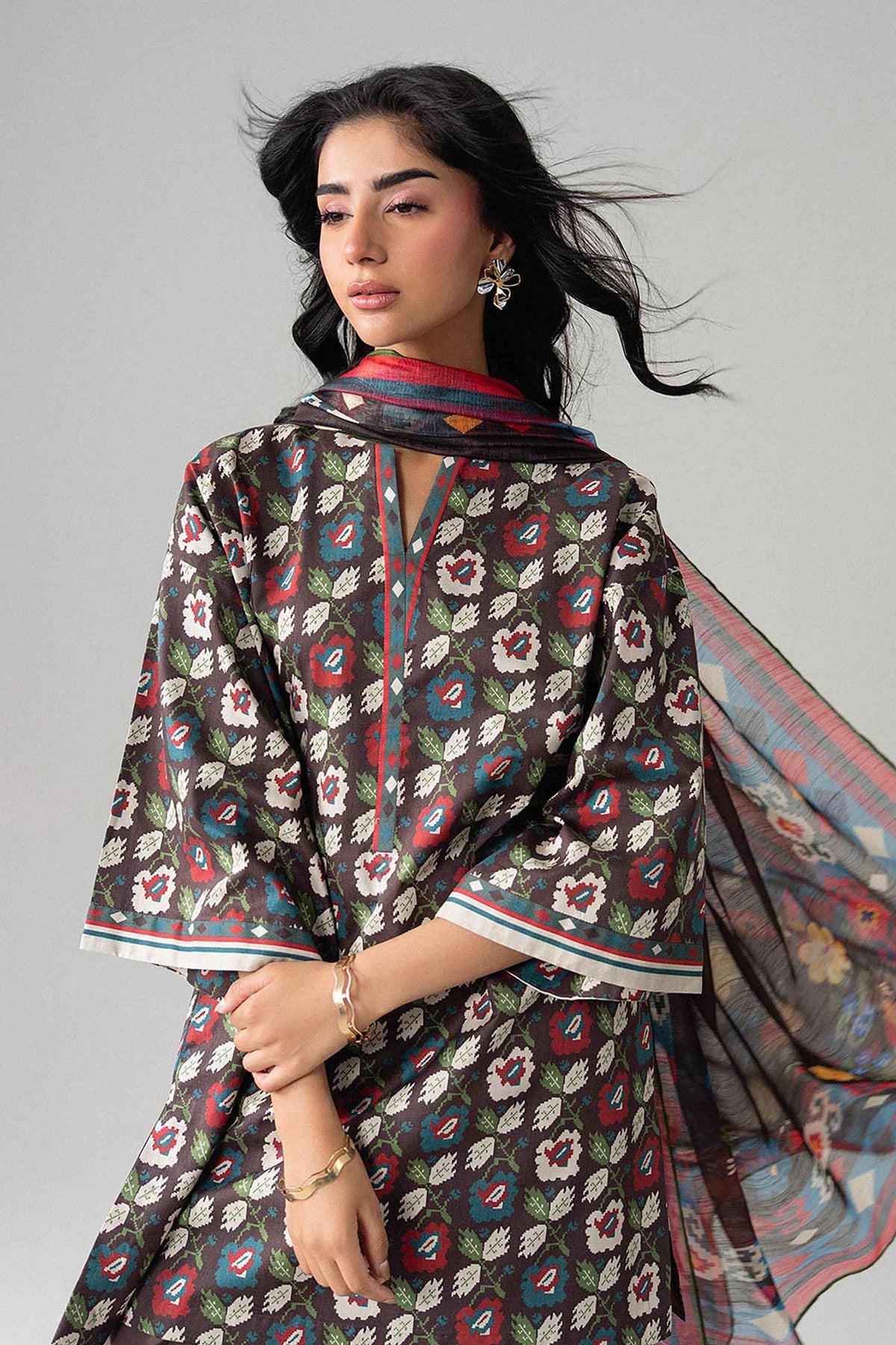3 Piece - Digital Printed Suit - U3P-NISHA26WV1-53