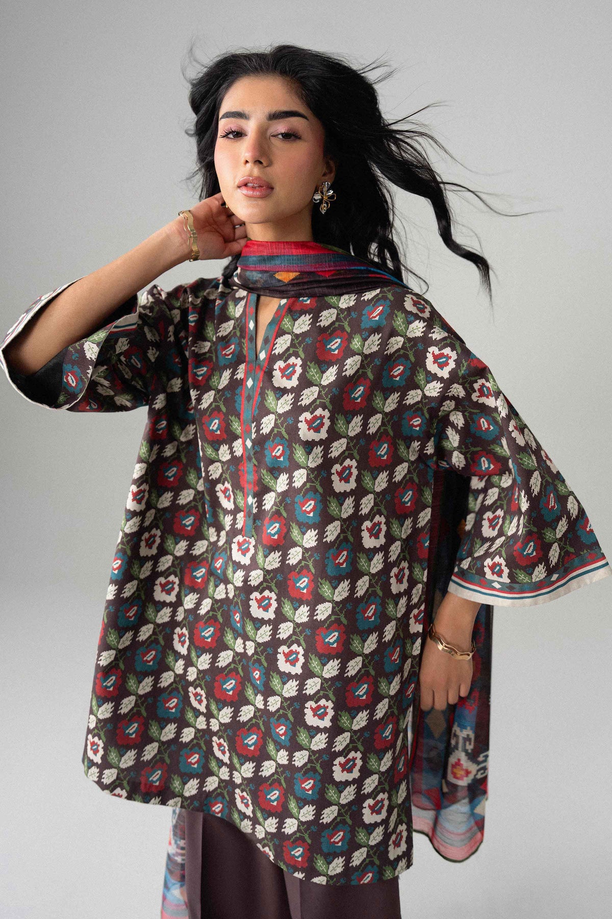3 Piece - Digital Printed Suit - U3P-NISHA26WV1-53