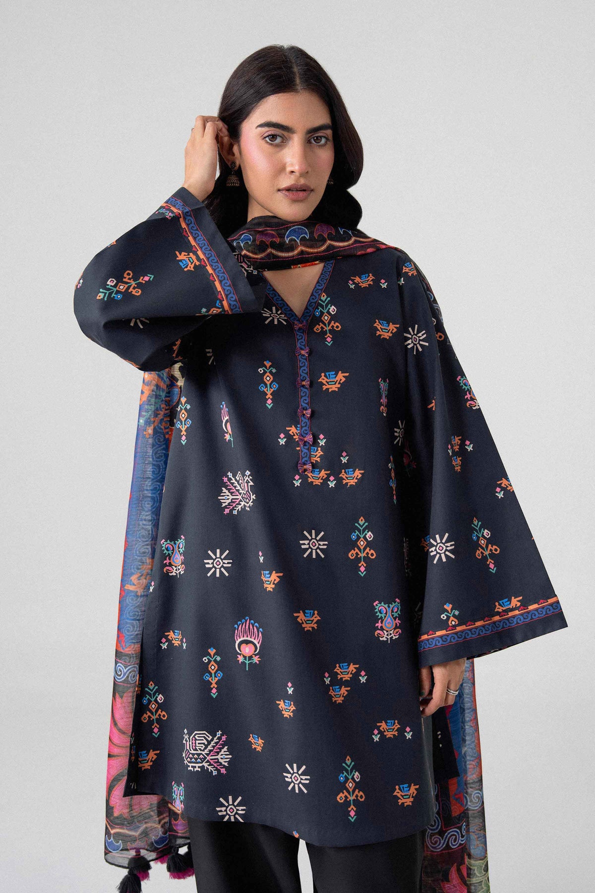 3 Piece - Digital Printed Suit - U3P-NISHA26WV1-59