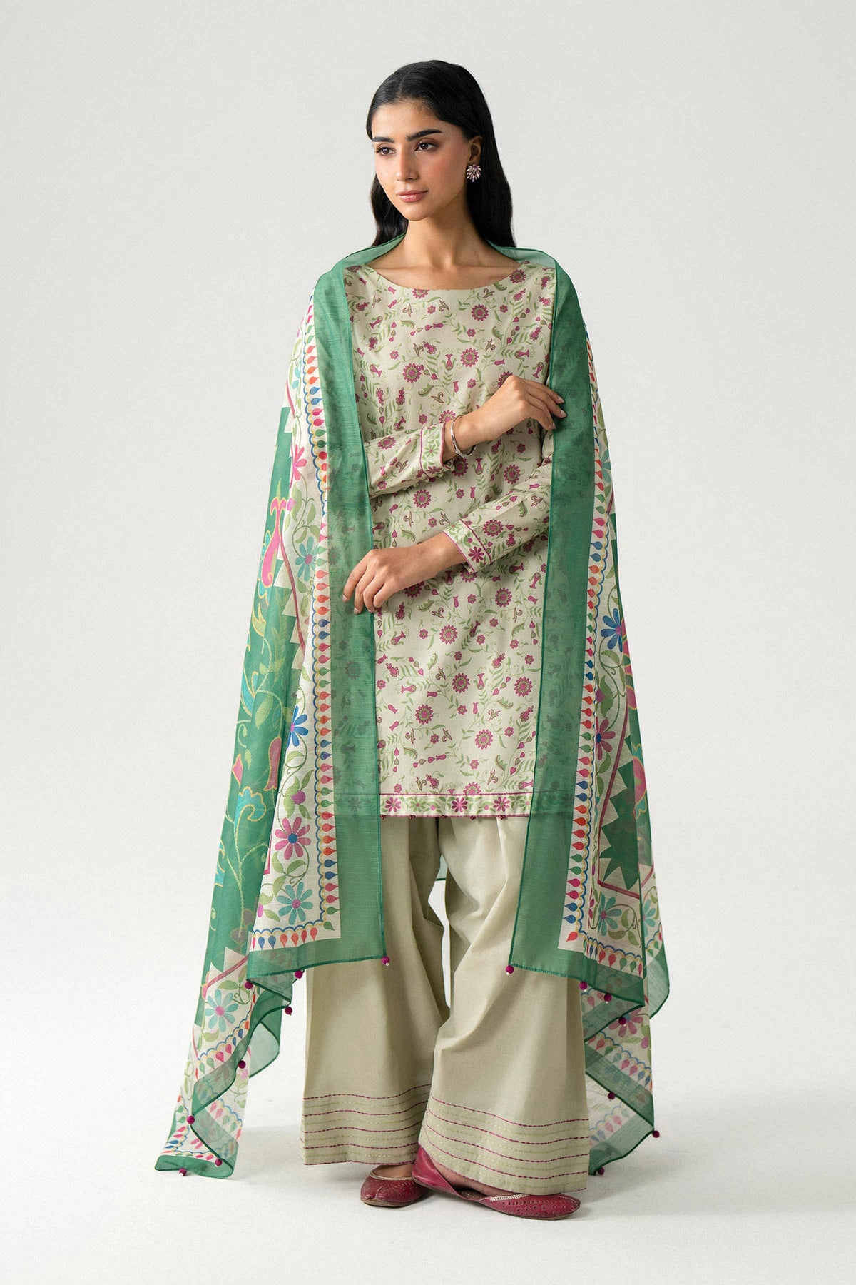 3 Piece - Digital Printed Suit - U3P-NISHA26WV1-60