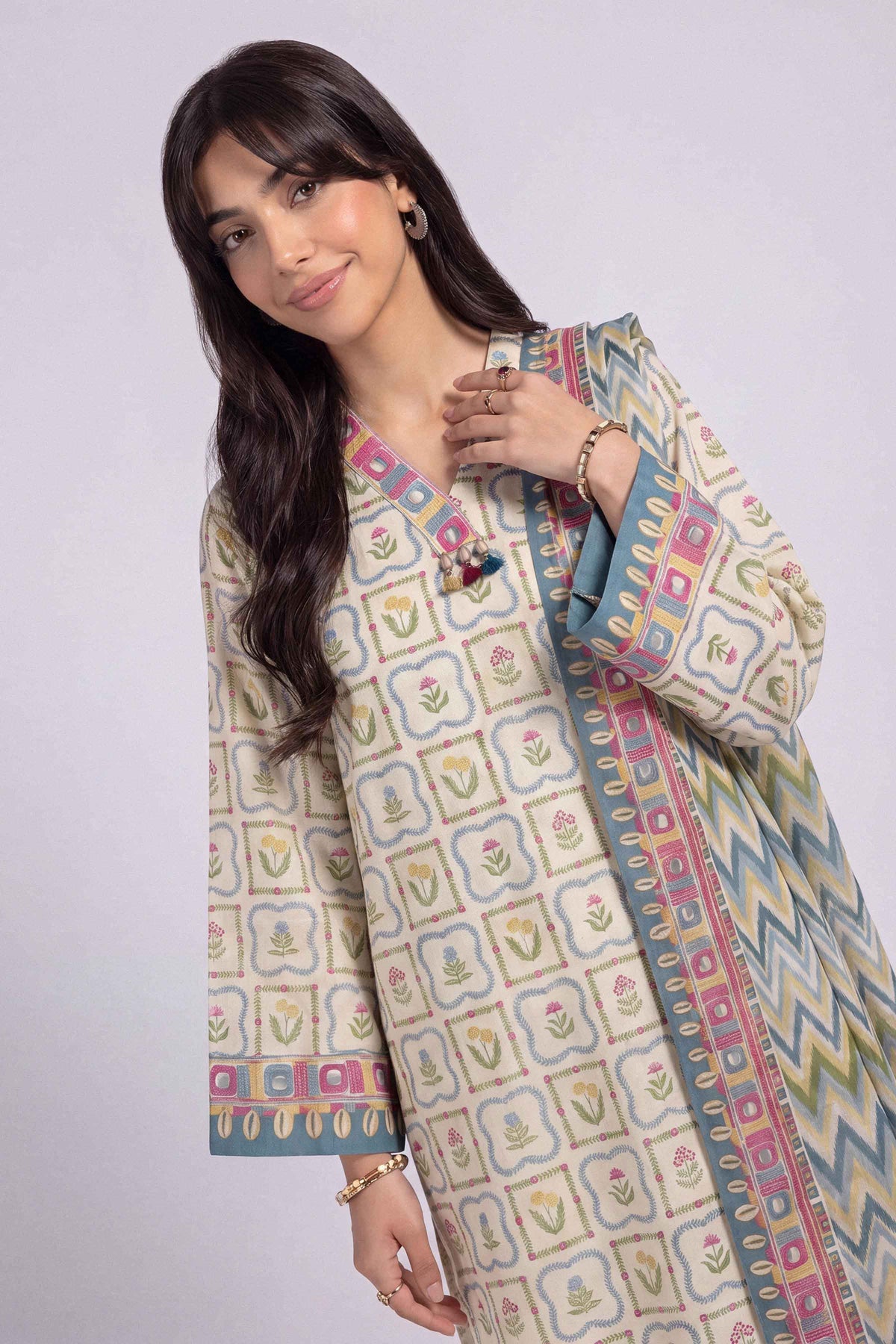 3 Piece - Printed Suit - U3P-NISHA26WV1-77