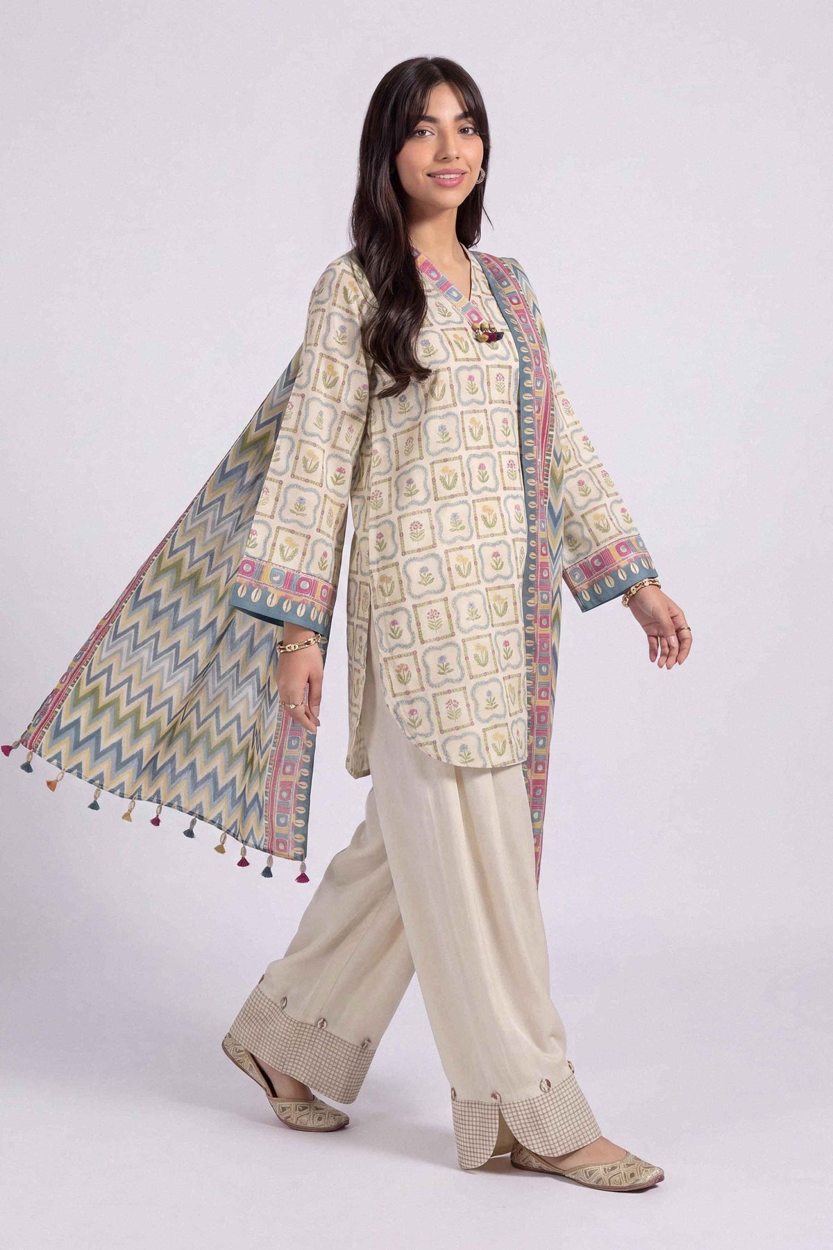 3 Piece - Printed Suit - U3P-NISHA26WV1-77