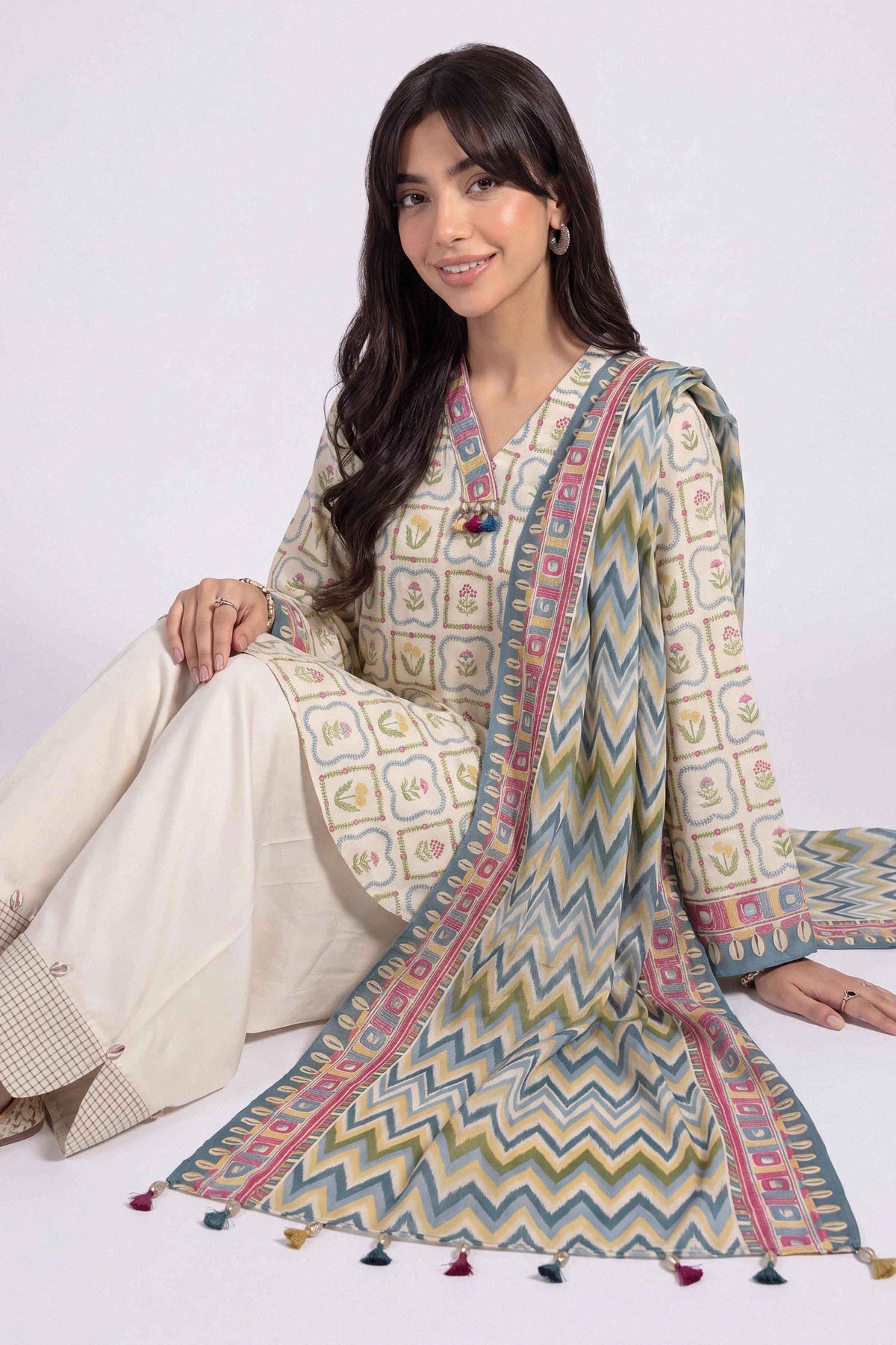3 Piece - Printed Suit - U3P-NISHA26WV1-77