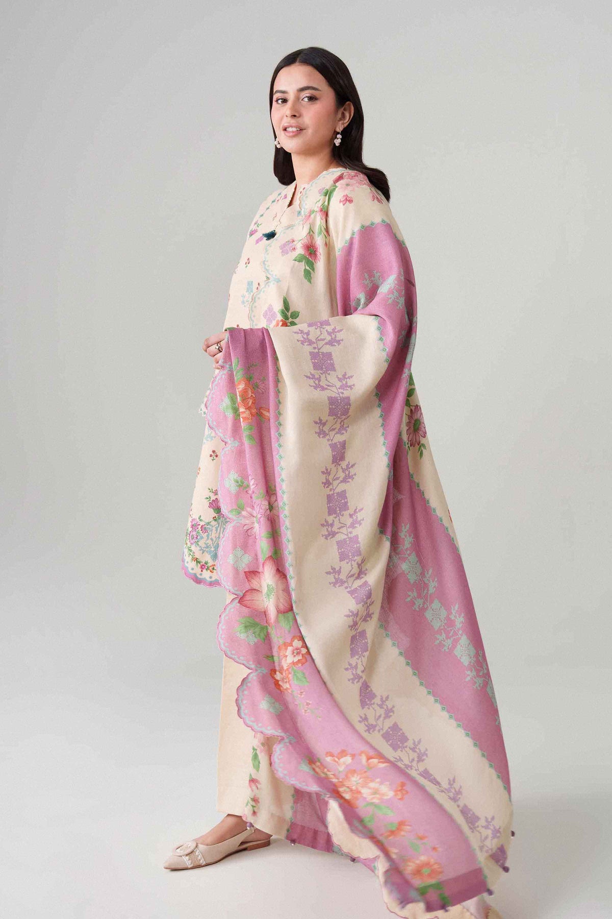 3 Piece - Digital Printed Suit - U3P-NISHA26WV1-92