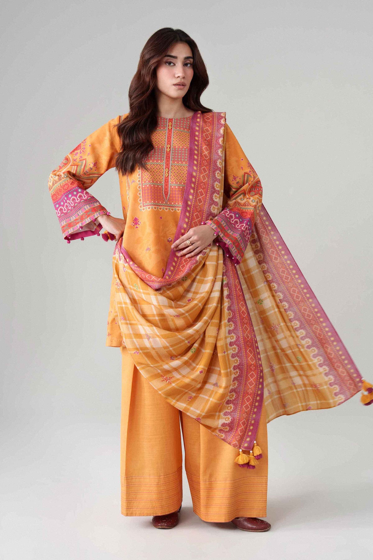 3 Piece - Digital Printed Suit - U3P-NISHA26WV1-96