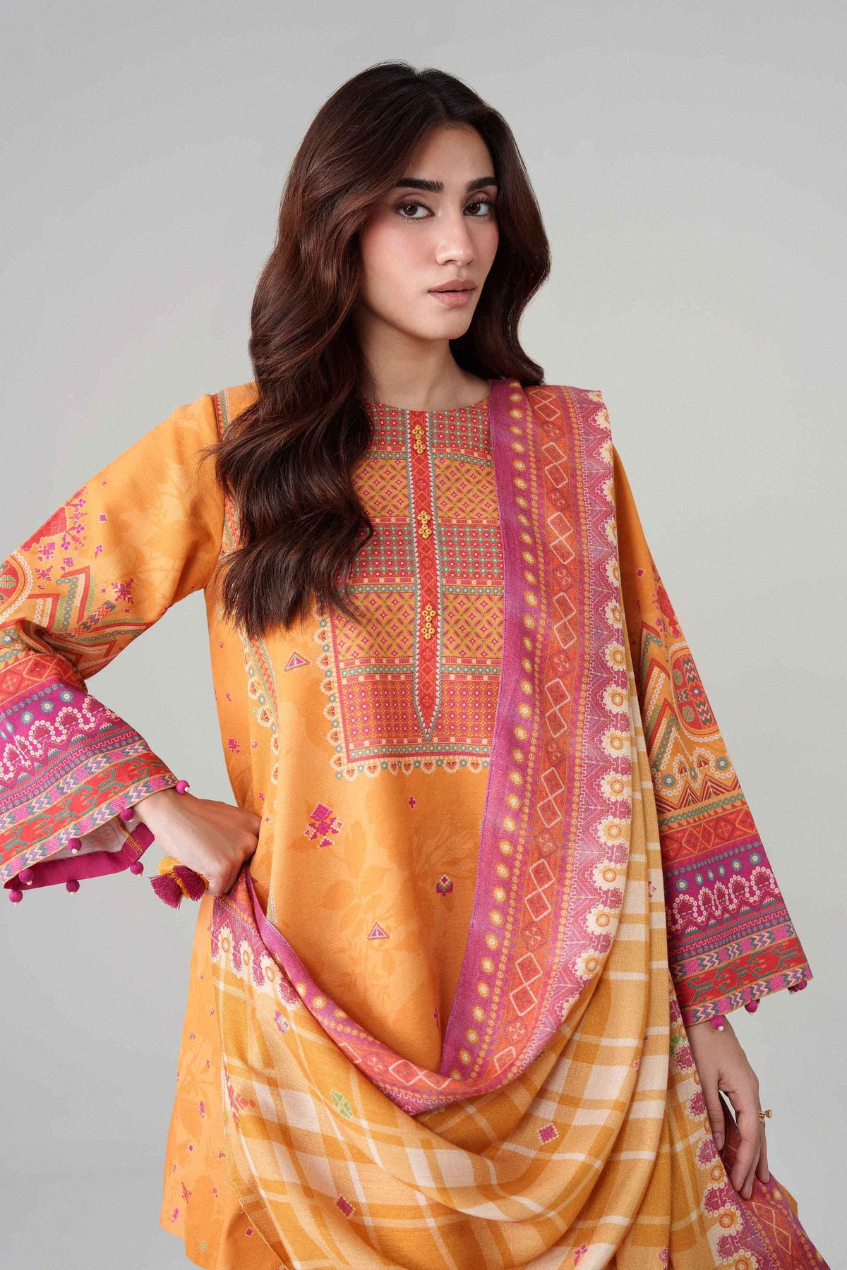 3 Piece - Digital Printed Suit - U3P-NISHA26WV1-96