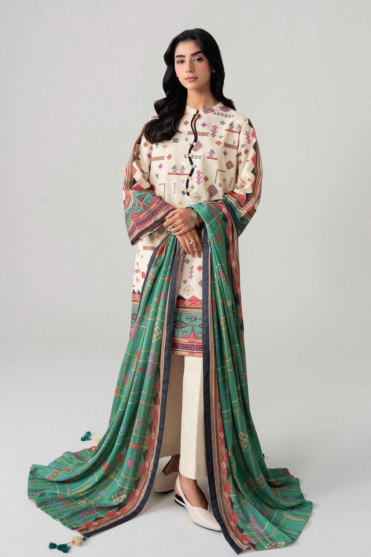 3 Piece - Digital Printed Suit - U3P-NISHA26WV1-97