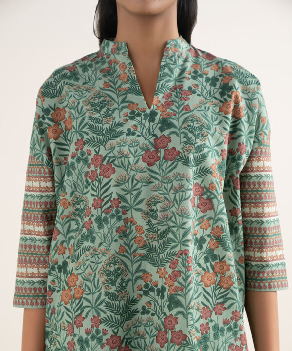 3 Piece - Printed Cotton Suit