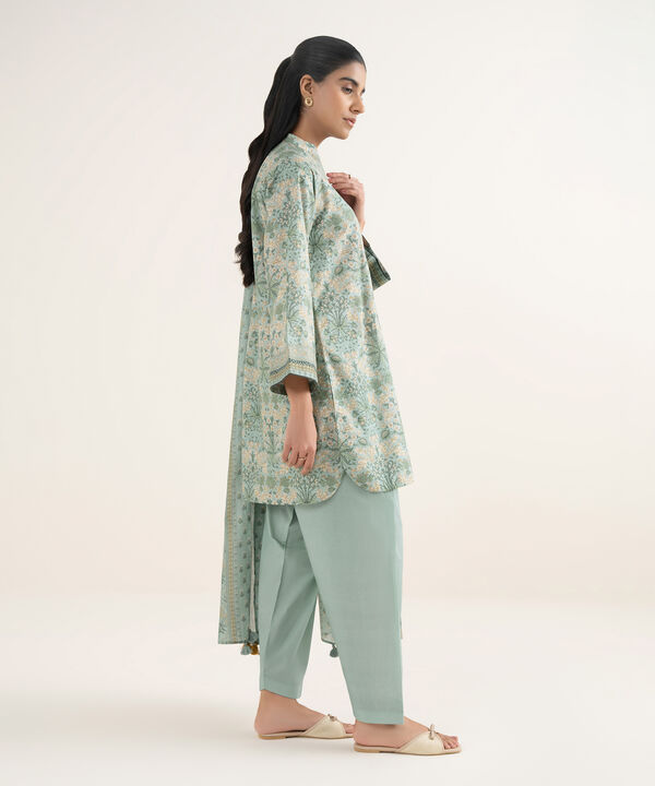 3 Piece - Printed Cotton Suit