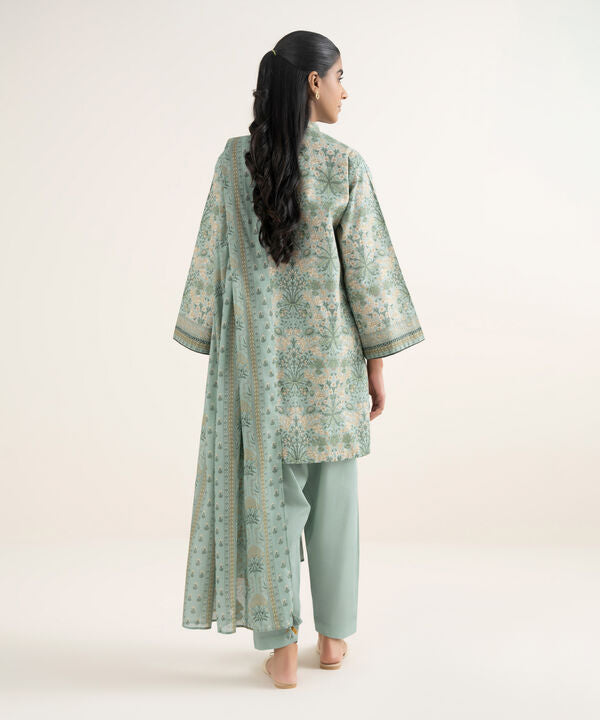 3 Piece - Printed Cotton Suit
