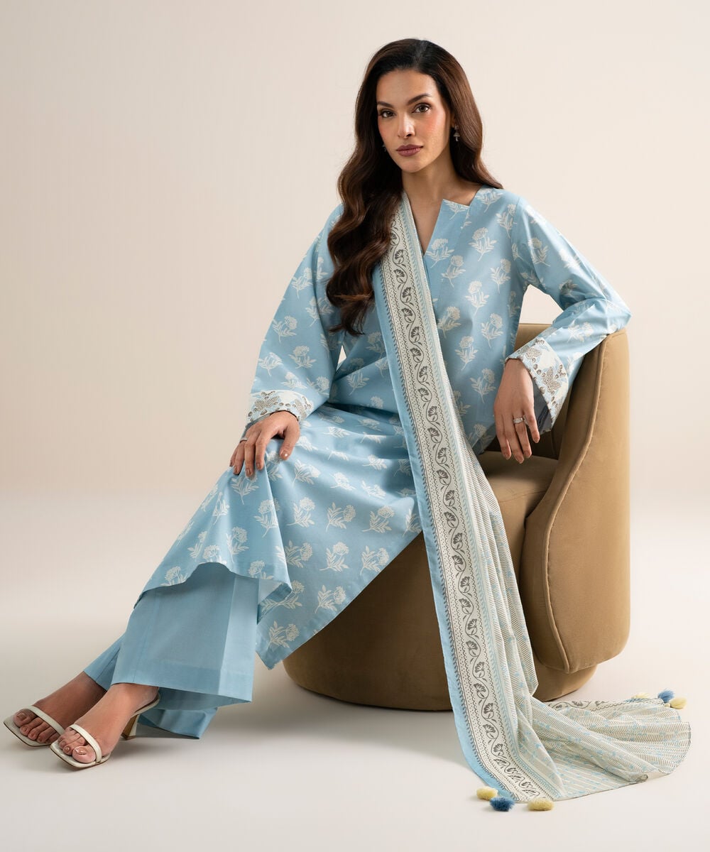 3 Piece - Printed Lawn Suit U3PDDS26V616