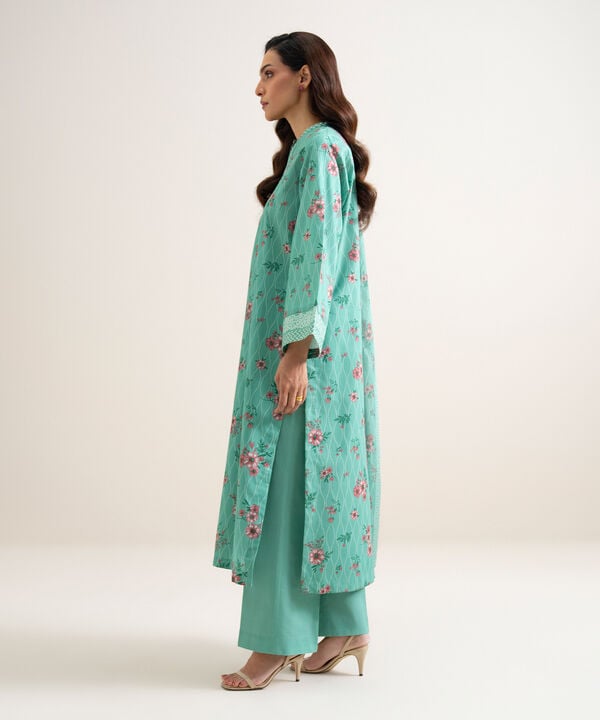 3 Piece - Printed Cotton Suit