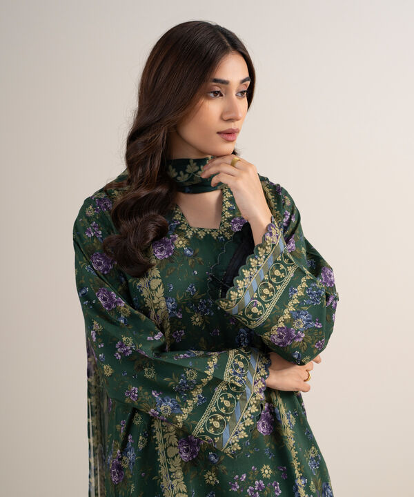 3 Piece - Printed Arabic Lawn Suit