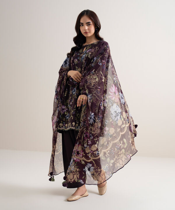 3 Piece - Printed Arabic Lawn Suit