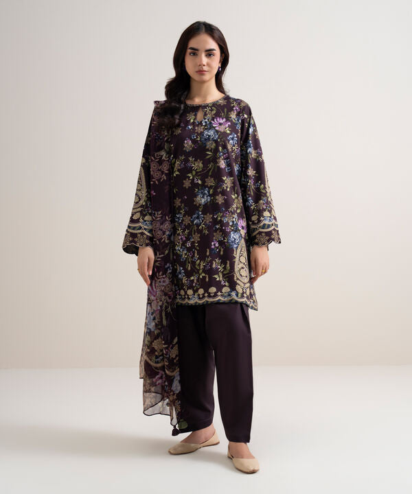 3 Piece - Printed Arabic Lawn Suit