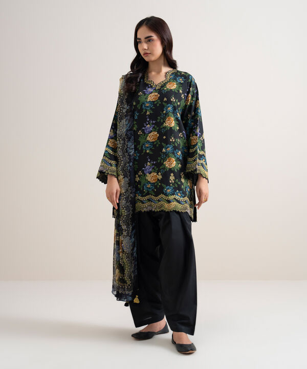 3 Piece - Printed Arabic Lawn Suit