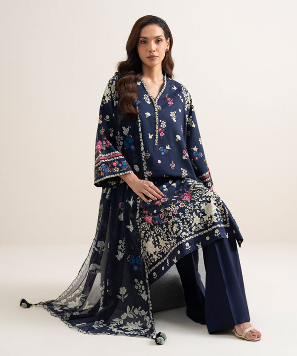 3 Piece - Printed Arabic Lawn Suit