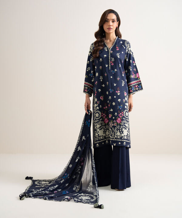 3 Piece - Printed Arabic Lawn Suit