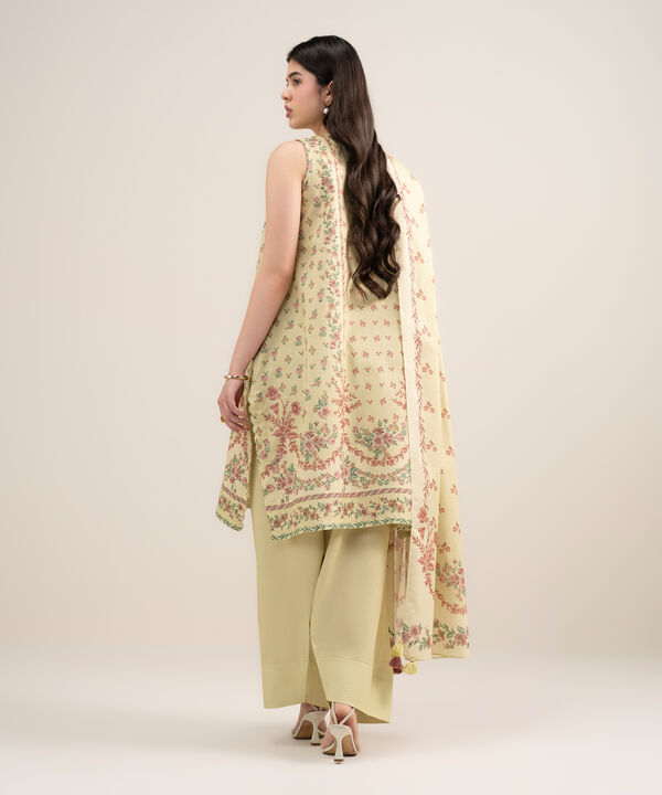 3 Piece - Printed Zari Lawn Suit