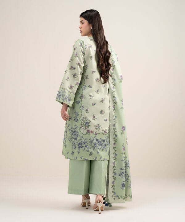 3 Piece - Printed Zari Lawn Suit