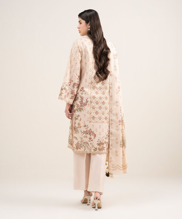 3 Piece - Printed Zari Lawn Suit