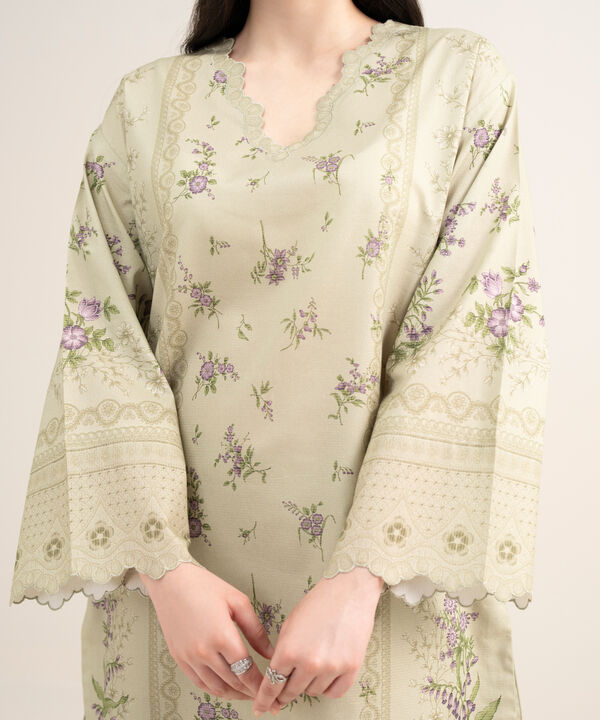 3 Piece - Printed Zari Lawn Suit