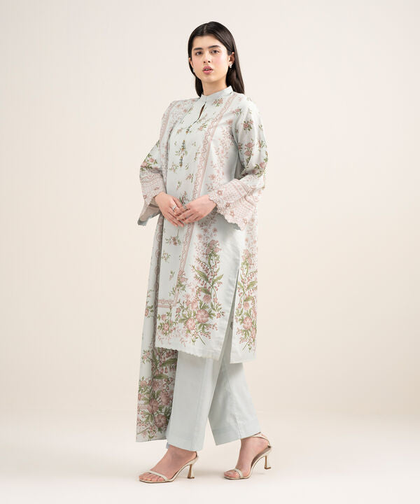 3 Piece - Printed Zari Lawn Suit