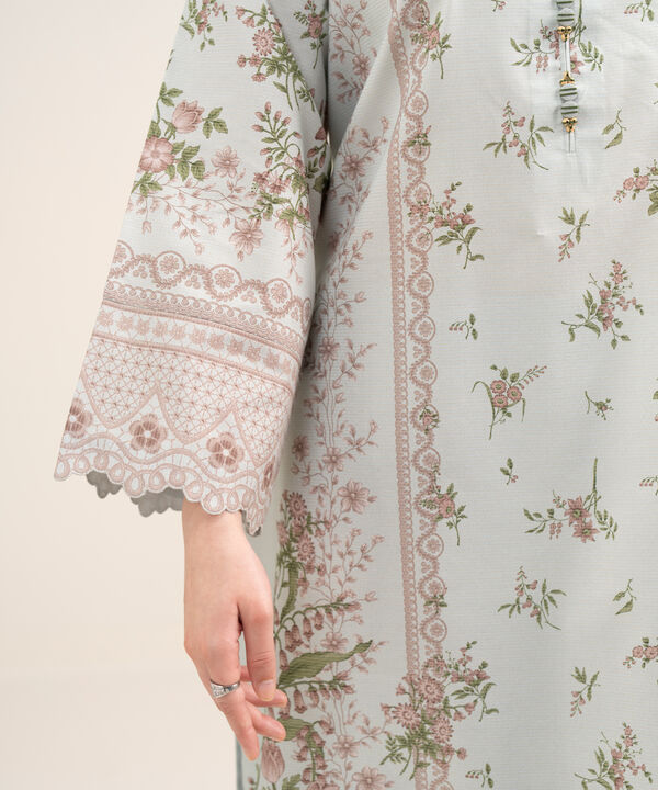 3 Piece - Printed Zari Lawn Suit