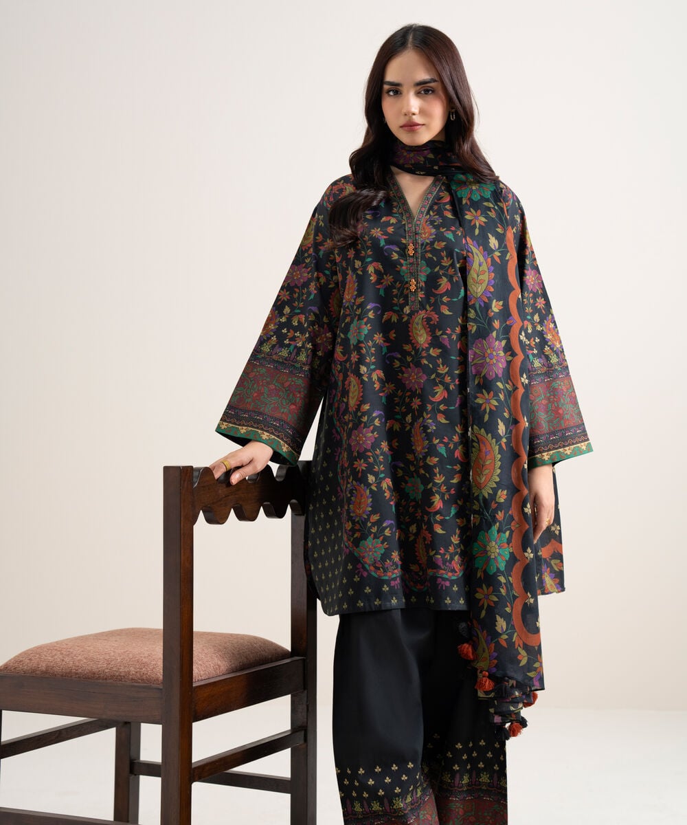 3 Piece - Printed Lawn Suit U3PDYS26V796