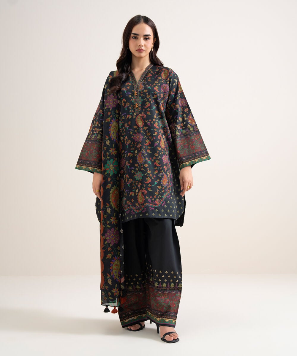 3 Piece - Printed Lawn Suit U3PDYS26V796