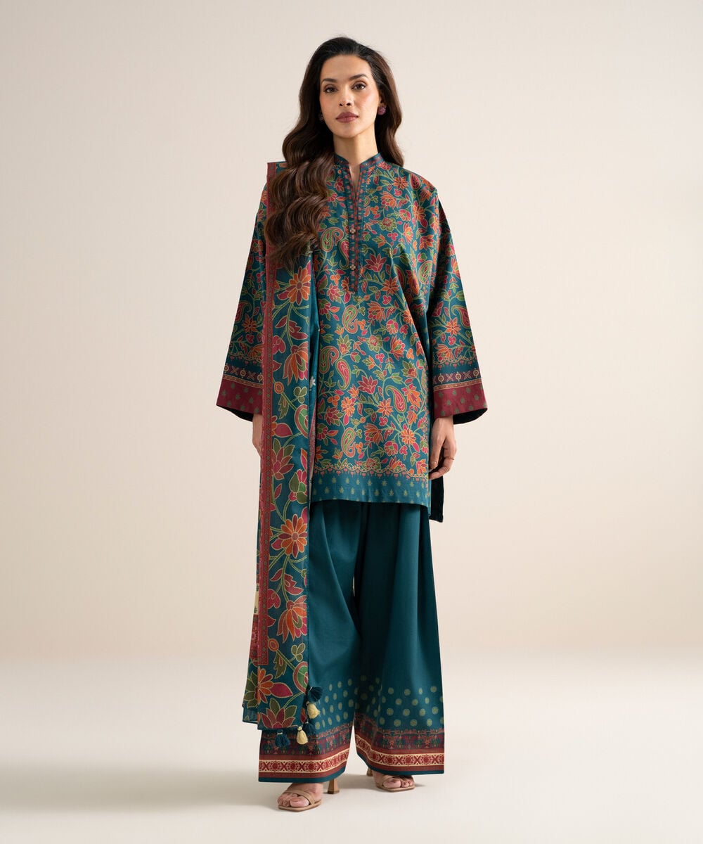 3 Piece - Printed Lawn Suit U3PDYS26V797