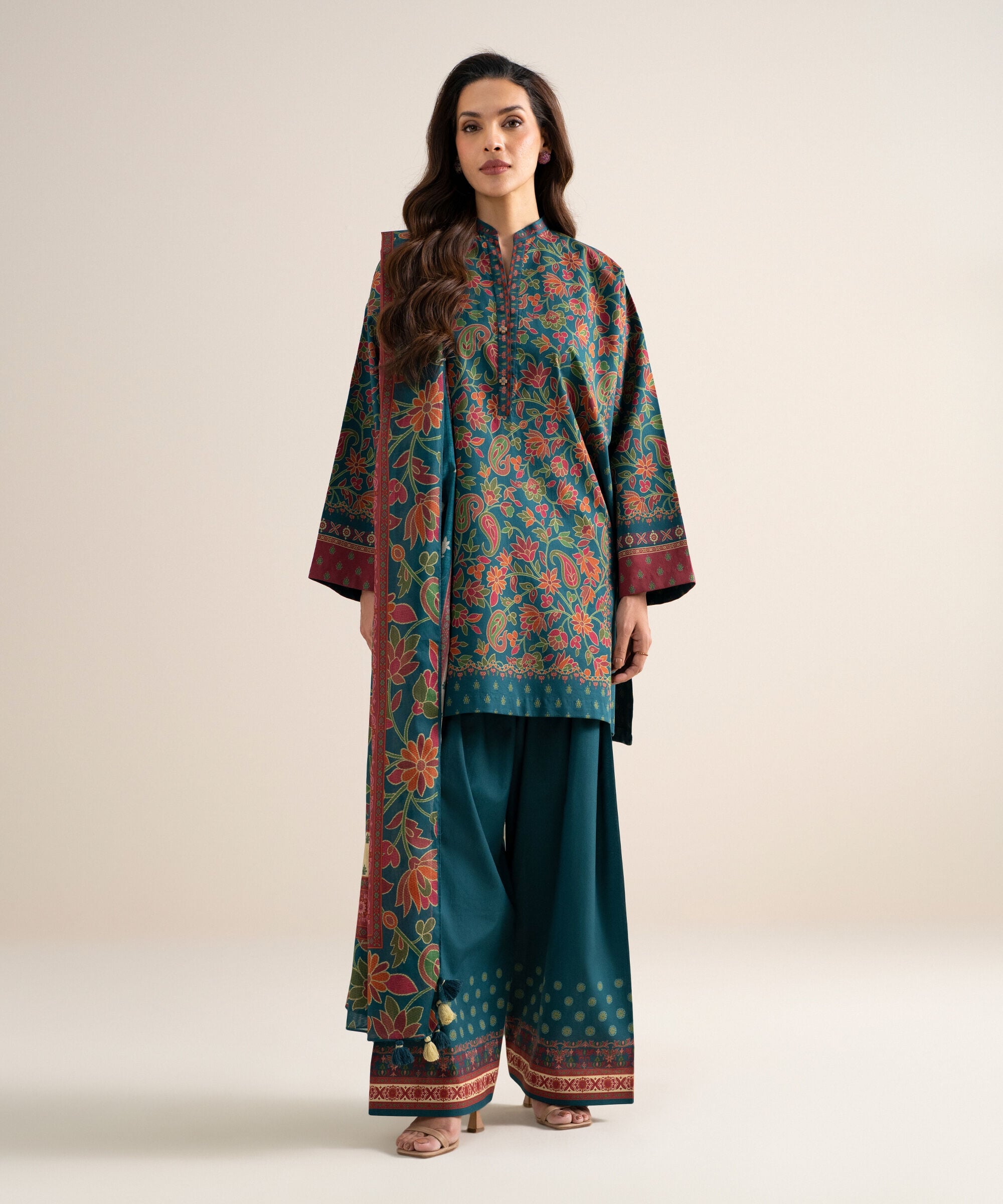 3 Piece - Printed Lawn Suit U3PDYS26V797