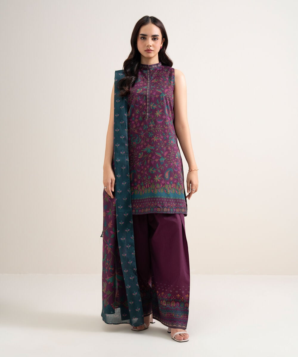 3 Piece - Printed Lawn Suit U3PDYS26V798