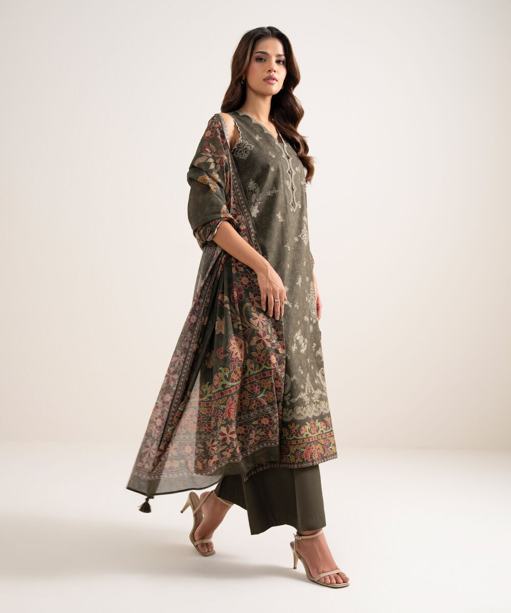 3 Piece - Printed Lawn Suit U3PDYS26V810