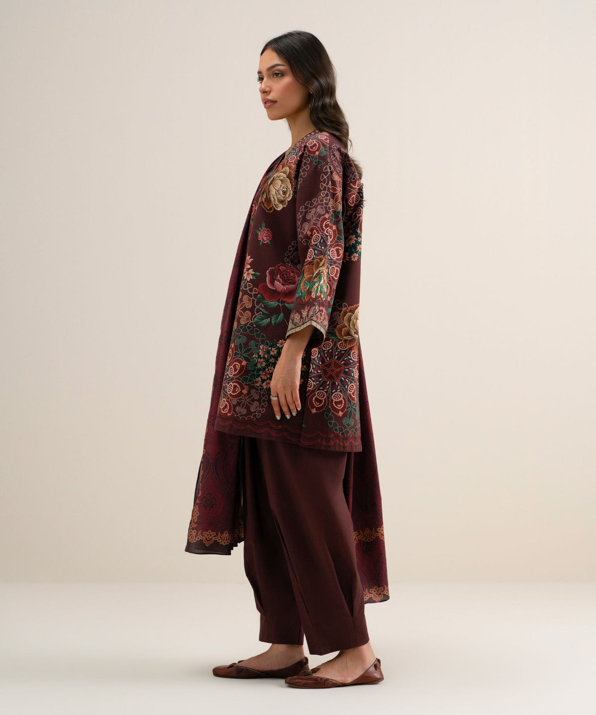 3 Piece - Printed Cotton Viscose Suit U3PDYS26V821