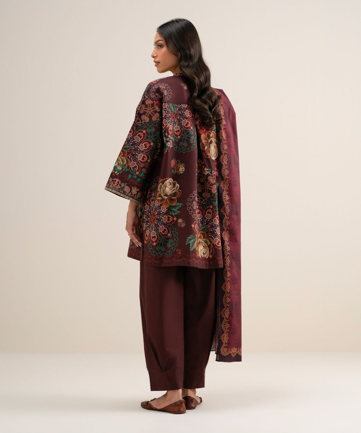 3 Piece - Printed Cotton Viscose Suit U3PDYS26V821