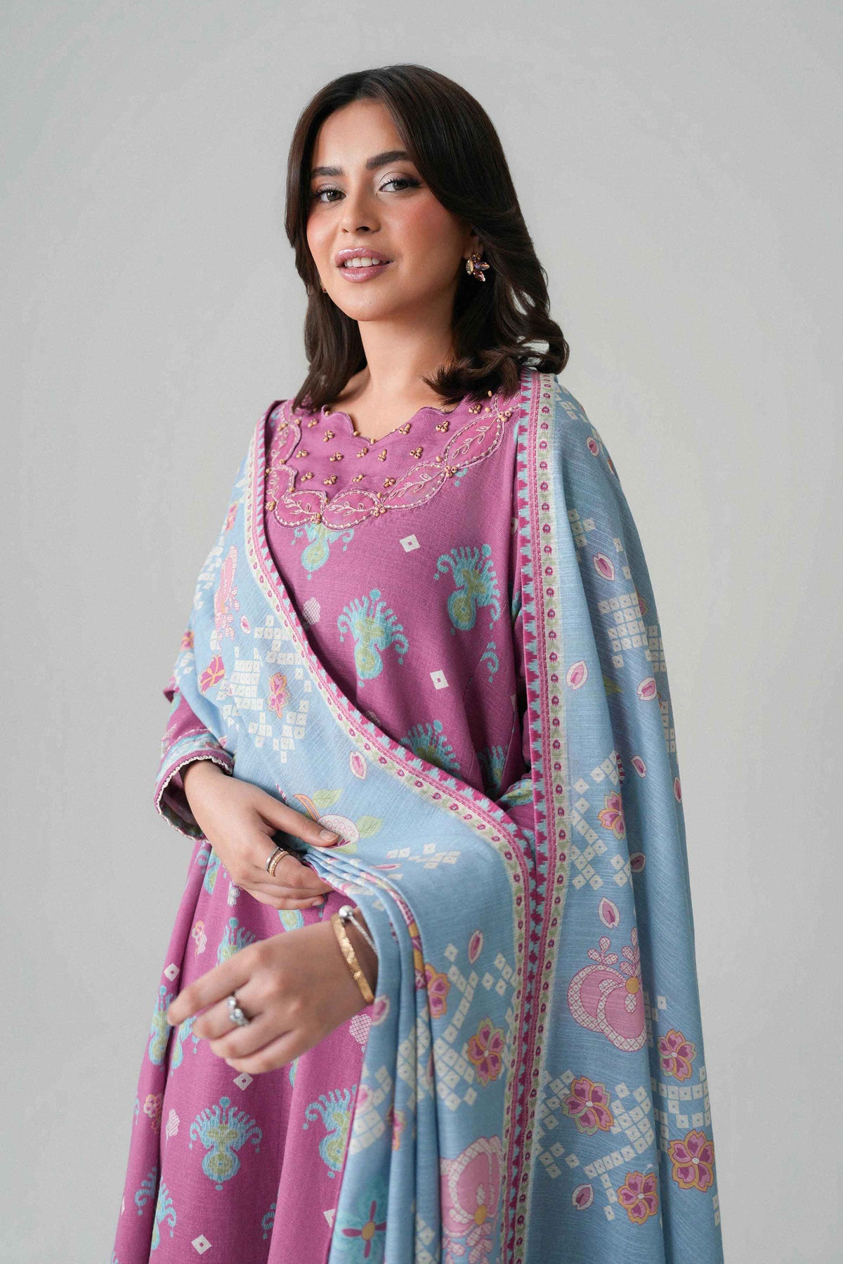 3 Piece - Printed Embroidered Suit - U3PE-NISHA26WV1-100