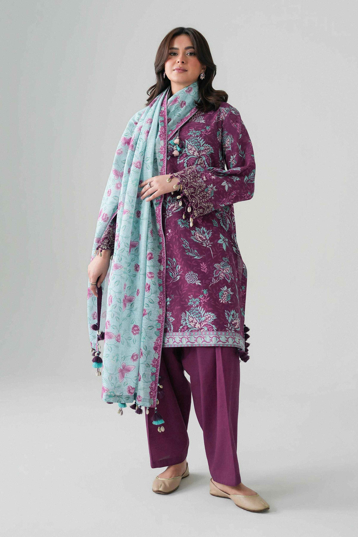 3 Piece - Printed Embroidered Suit - U3PE-NISHA26WV1-101