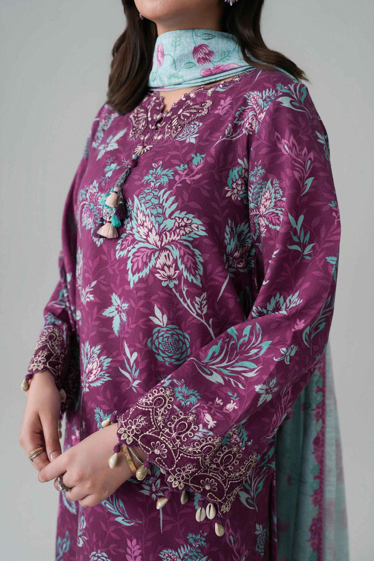 3 Piece - Printed Embroidered Suit - U3PE-NISHA26WV1-101